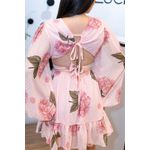 Vestido Sabrina Estampado Rosa em Crepe Seda | Delicadeza e Sofisticação do 36 ao 44 