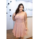 Vestido Valentina Curto em Lese Rosé | Leveza e Delicadeza para Momentos Especiais