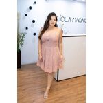 Vestido Valentina Curto em Lese Rosé | Leveza e Delicadeza para Momentos Especiais