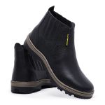 Botina em couro Legítimo Luckshoes Preto