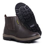 Botina em couro Legítimo Luckshoes Marrom