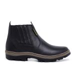Botina em couro Legítimo Luckshoes Preto