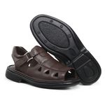 Sandália Masculina Luflex 100% Couro de Carneiro Bico Aberto