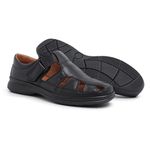Sandália Masculina Premium Comfort Lufex em Couro Natural de Carneiro