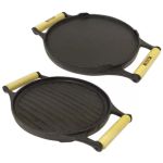 Chapa Bifeteira Dupla Face Redonda Liza e Frisada 28cm - Rig