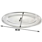 Bandeja Travessa Oval Rasa 40 Cm Inox - Ke Home