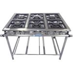 Fogão Industrial 6 Bocas 3D/3S Baixa Pressão P8 G40x40 Inox Luxo - MR Fogões