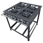 Fogão Industrial 4 Boca Dupla Baixa Pressão P8 G40x40 Luxo - MR Fogões
