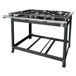 Fogão Industrial 3 Bocas 2D/1S Baixa Pressão P8 G40x40 Luxo - MR Fogões