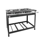 Fogão Industrial 3 Bocas Duplos Baixa Pressão P8 G40x40 Luxo - MR Fogões