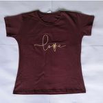 T- Shirt Bordada - Bordo