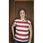 T-SHIRT LISTRADA VERMELHA