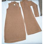 CONJUNTO VESTIDO LAZINHA COM CARDIGÃ MARROM