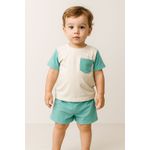 PIJAMA - CURTO VERDE COM BEGE 