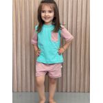 PIJAMA - CURTO VERDE COM ROSA 