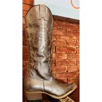 Bota Texana Feminina Tucson - Couro Prata Envelhecida - Solado P51