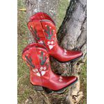 Bota Feminina Texana Tucson - Couro Euro Texas Vermelha - Solado P51 Café