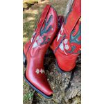 Bota Feminina Texana Tucson - Couro Euro Texas Vermelha - Solado P51 Café