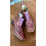 Bota Feminina Texana Tucson - Couro Rock Oil Camel - Solado Flor