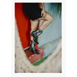 Bota Feminina Tucson - Couro preto e branco