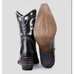 Bota Feminina Tucson - Couro preto e branco