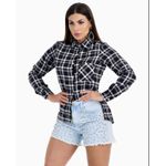 Blusa Buphallos Xadrez Preta