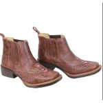 Bota Feminina Texana Tucson - Couro Rock Oil Camel - Solado Flor