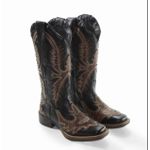 Bota Feminina Texana Tucson - Couro Preta - Solado Flor