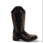 Bota Feminina Texana Tucson - Couro Preta - Solado Flor