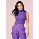 CAMISETA TRICOT GOLA ALTA - PURPLE