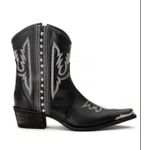 Bota Texana Feminina Tucson - Couro Preta- Solado P52