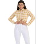 CROPPED XADREZ AMARELO BUPHALLOS