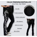 CALÇA FEMININA BUPHALLOS PRETO BORDADO 