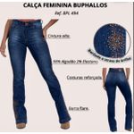 CALÇA JEANS FEMININA BUPHALLOS FLARE BORDADO