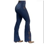 CALÇA JEANS FEMININA BUPHALLOS FLARE BORDADO