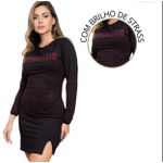 VESTIDO FEMININO BUPHALLOS MANGA LONGA BLACK 