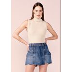 BLUSA GOLA ALTA TRICOT -CREME