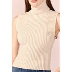 BLUSA GOLA ALTA TRICOT -CREME