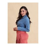 Camisa Jeans Western Destroyed