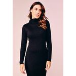 VESTIDO TRICOT CANELADO -PRETO