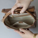 Bolsa Dani Marsala - Metal Ouro | Couro Legítimo