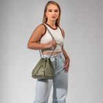 Bolsa Luz Verde Sálvia | Couro Legítimo