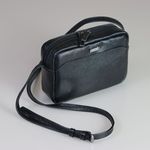 Bolsa Lizi Preto - Metal Grafite | Couro Legítimo