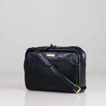 Bolsa Lizi Preto - Metal Ouro | Couro Legítimo