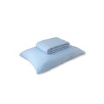 Kit Lençol Casal Azul Claro + Fronhas - Exclusiva Malha Novo Toque 100% Algodão - Super Penteada
