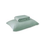 Kit Lençol com Elástico Solteiro Verde Jade + Fronha - Exclusiva Malha Novo Toque 100% Algodão - Super Penteada (2pçs)
