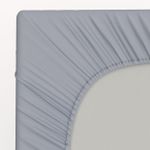 Kit Lençol Com Elástico Solteiro Cinza Névoa + Fronha Exclusiva malha Novo Toque 100% Algodão Super Penteada - (2Pçs)