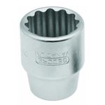 Soquete Estriado Crv Curto 28mm Encaixe 3/4 Pol 017.016 Gedore