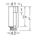 Soquete Longo Sextavado de Impacto K21L - 1 pol x 30 mm 21.112 - GEDORE