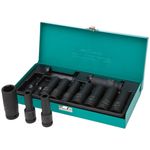Jogo de Soquete de Impacto Sextavado 1/2 Pol 10 a 24mm com 11 Peças 1326255 Stels